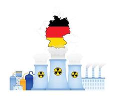 illustratie ontwerp van veilig hernieuwbaar nucleair energie campagne in Duitsland en de Europese unie. nucleair voor nul koolstof uitstoot. kan worden gebruikt voor website, advertentie, poster, brochure, folder vector