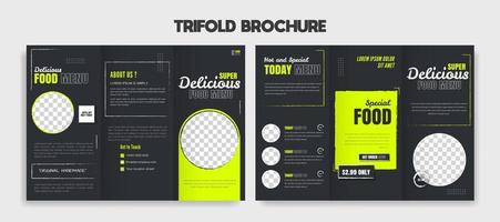 drievoud brochure voedsel ontwerp sjabloon. vector