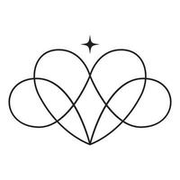 abstract hart met ster icoon ontwerp vector
