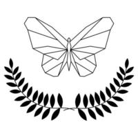vlinder icoon met bladeren. monarch icoon. vector