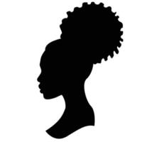 Afrikaanse Amerikaans vrouw met afro haar- stijl pictogram. vector icoon voor schoonheid industrie.