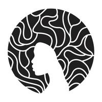 Afrikaanse Amerikaans vrouw met afro haar- stijl pictogram. vector icoon voor schoonheid industrie.