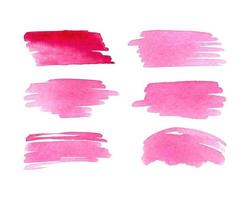 reeks roze waterverf borstel beroertes voor ontwerp. roze lippenstift, cosmetica, schoonheid. vector