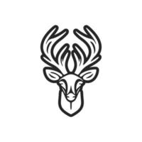 een elegant gemakkelijk zwart hert logo. geïsoleerd. vector