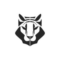 elegant gemakkelijk zwart wit vector logo tijger. geïsoleerd.