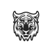 elegant zwart wit vector logo tijger. geïsoleerd Aan een wit achtergrond.