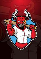 Bulls Baseball Mascot-logo vector