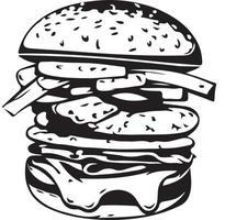 snel voedsel Hamburger illustratie voor vinyl snijdend vector