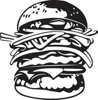 snel voedsel Hamburger illustratie voor vinyl snijdend vector