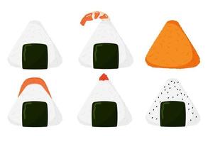 onigiri reeks . Aziatisch voedsel verzameling. vector