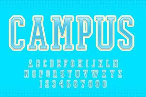 decoratief campus tekst effect vector ontwerp