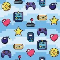 videogame naadloos patroon achtergrond met joysticks pictogrammen vector