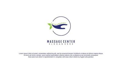 massage logo met creatief en uniek ontwerp concept premie vector