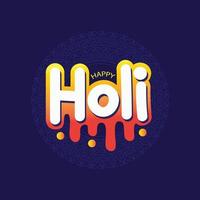 gelukkig holi vector illustratie voor Indisch festival. kleurrijk belettering en schoonschrift groet kaart achtergrond ontwerp.
