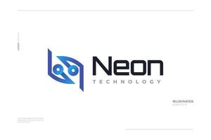 abstract en modern brief n logo met technologie concept in blauw helling stijl. geschikt voor technologie, communicatie, of netwerk merk logo vector
