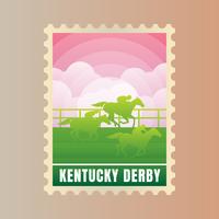 Kentucky Derby briefkaart stempel sjabloon vector