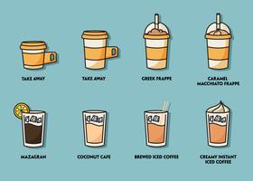 Iced Coffee Illustratie Set vector