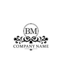 brief bm bloemen logo ontwerp. logo voor Dames schoonheid salon massage kunstmatig of spa merk vector