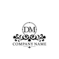 brief dm bloemen logo ontwerp. logo voor Dames schoonheid salon massage kunstmatig of spa merk vector