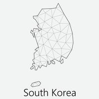 vector laag veelhoekige zuiden Korea kaart.