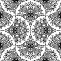 abstract mandala vis schaal naadloos patroon. sier- tegel, mozaïek- achtergrond. bloemen lapwerk oneindigheid kaart. Arabisch, Indisch, poef motieven. vector