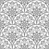 abstract mandala vis schaal naadloos patroon. sier- tegel, mozaïek- achtergrond. bloemen lapwerk oneindigheid kaart. Arabisch, Indisch, poef motieven. vector