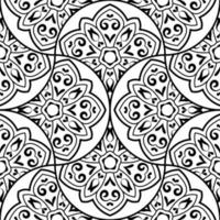 abstract mandala vis schaal naadloos patroon. sier- tegel, mozaïek- achtergrond. bloemen lapwerk oneindigheid kaart. Arabisch, Indisch, poef motieven. vector