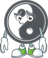 yin yang tekenfilm karakter stijl vector