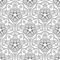 abstract mandala vis schaal naadloos patroon. sier- tegel, mozaïek- achtergrond. bloemen lapwerk oneindigheid kaart. Arabisch, Indisch, poef motieven. vector