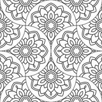 abstract mandala vis schaal naadloos patroon. sier- tegel, mozaïek- achtergrond. bloemen lapwerk oneindigheid kaart. Arabisch, Indisch, poef motieven. vector