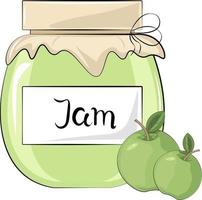 illustratie van een pot van appel jam vector