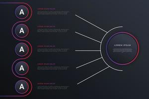 Zakelijke infographicssjabloon in 5 stappen vector