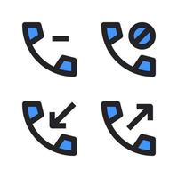 gebruiker koppel pictogrammen set. verwijderen telefoon, geblokkeerd, extravert, inkomend. perfect voor website mobiel app, app pictogrammen, presentatie, illustratie en ieder andere projecten vector