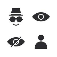 gebruiker koppel pictogrammen set. spion, oog, verbergen, gebruiker. perfect voor website mobiel app, app pictogrammen, presentatie, illustratie en ieder andere projecten vector