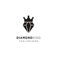 diamant koning, sieraden kroon logo ontwerp vector icoon