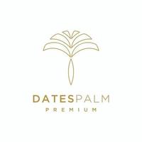 luxe minimalistische datum palm goud logo ontwerp sjabloon vector