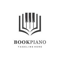 piano toetsenbord muziek- boek logo ontwerp icoon vector