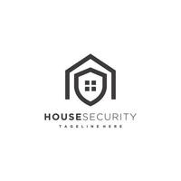 huis met schild huis veiligheid bedrijf logo icoon voor verzekering of bewaker bedrijf vector