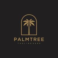 luxe minimalistische datum palm goud logo ontwerp sjabloon vector