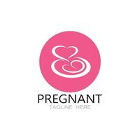 zwanger vrouw logo ontwerp illustratie icoon sjabloon vector , abstract minimalistische gemakkelijk, voor bevalling, moederschap kliniek, zwanger mode, zwanger foto's met modern concepten