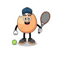 gebarsten ei illustratie net zo een tennis speler vector