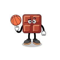 chocola bar illustratie net zo een basketbal speler vector