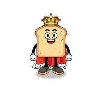 mascotte illustratie van brood koning vector