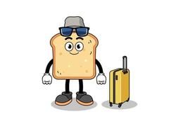 brood mascotte aan het doen vakantie vector