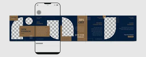carrousel post sjabloon.instagram microblog carrousel na, bewerkbare sociaal media carrousel post voor mode uitverkoop. vector