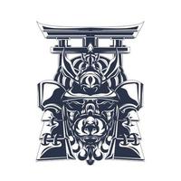 samurai japan inkt illustratie kunstwerk vector