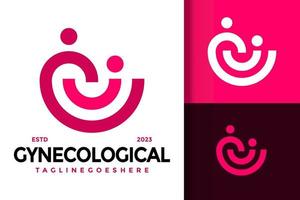 gelukkig glimlach gynaecologie logo logos ontwerp element voorraad vector illustratie sjabloon