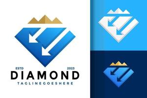 diamant financiën pijl logo logos ontwerp element voorraad vector illustratie sjabloon
