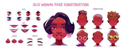 oud Afrikaanse Amerikaans vrouw gezicht bouwer vector