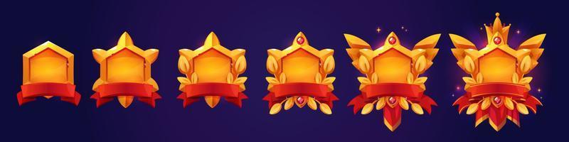 gouden zeshoek kaders van spel avatars met lint vector
